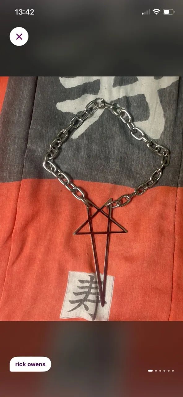 Colar Rick owens pentagrama