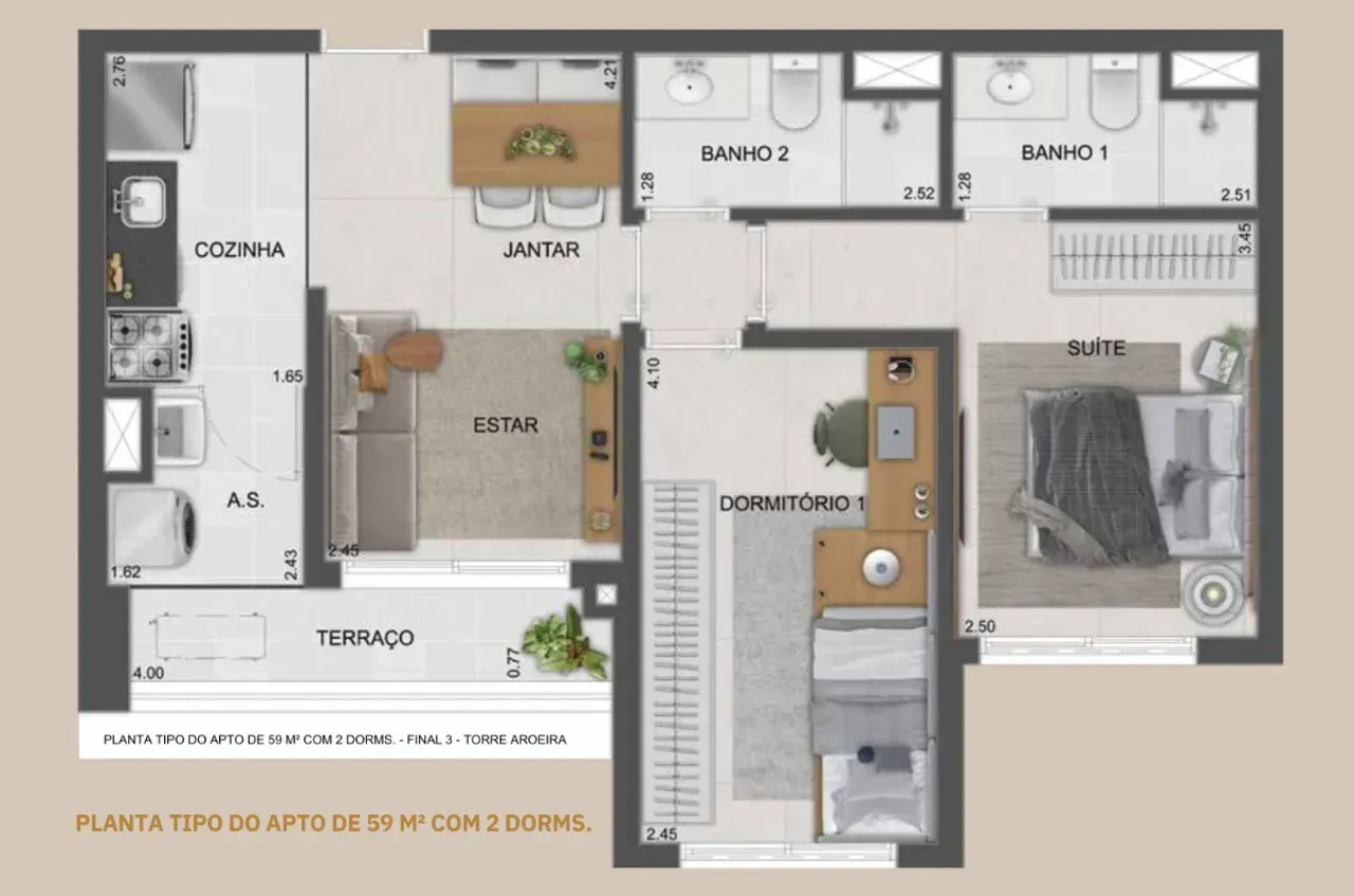PLANTA 59m²