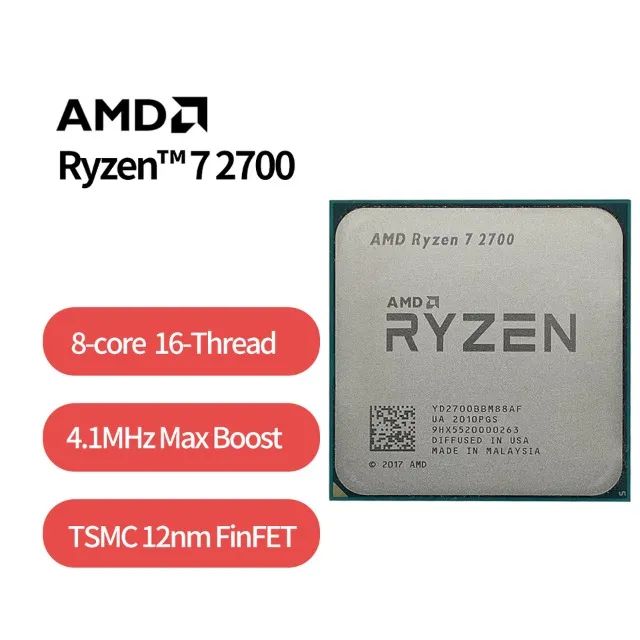 Ryzen 7 2700 4.1GHz, 16 threads + Cooler Box original (Aceito