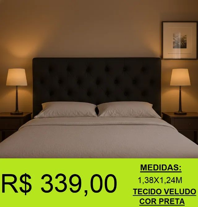 Cabeceira casal estofada - temos a pronta entrega  - Foto 2