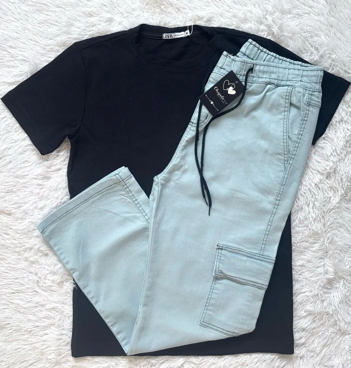 Kit Calça Cargo e Camisa Texturizada 