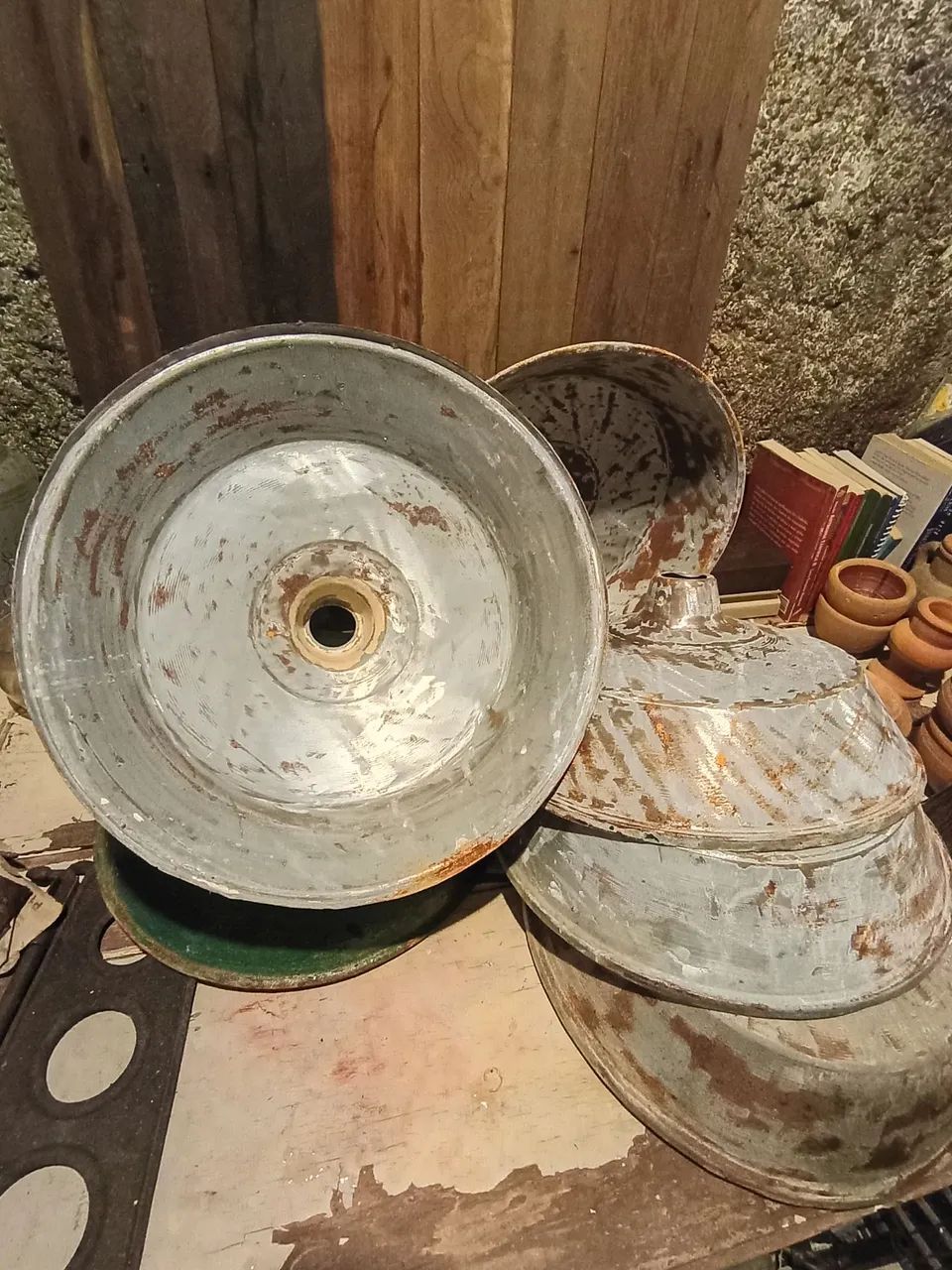 Luminária antiga original prato bedd sinuca bilhar - Foto 4