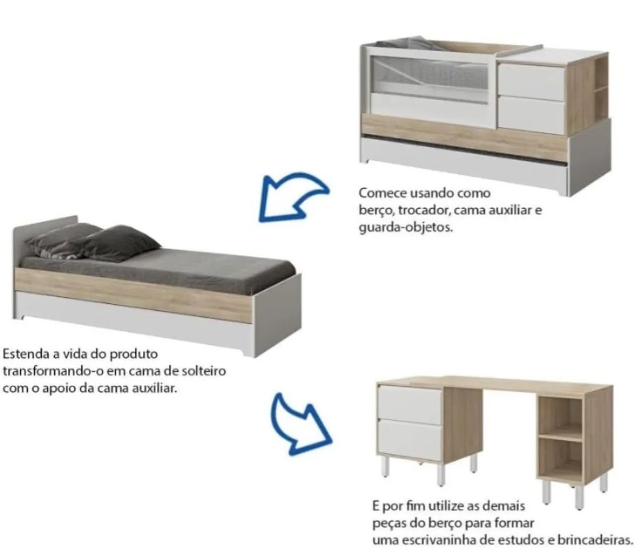 Berço com cômoda acoplada - Foto 2