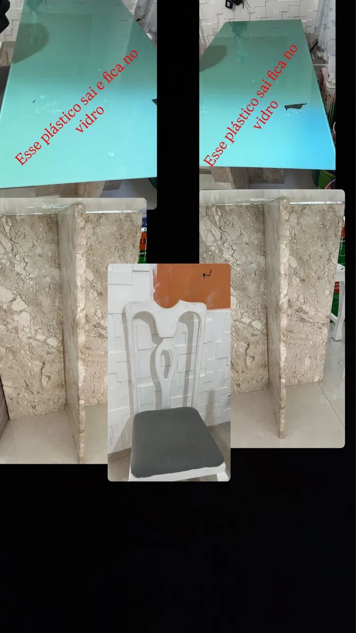 Mesa de vidro com os pés de mármore - Foto 2