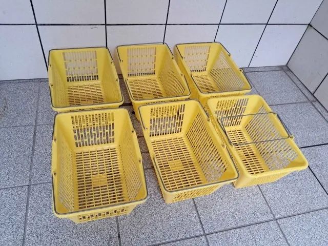 Kit de 6 cestos de compra de supermercado. com alças em aço - Foto 3