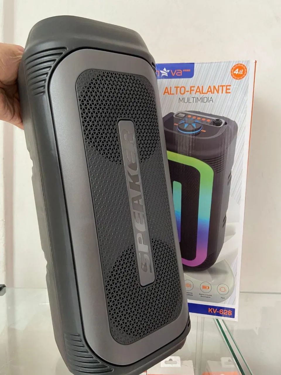 Caixa de Som Alto-Falante Bluetooth Led RGB - KV-628 iNova