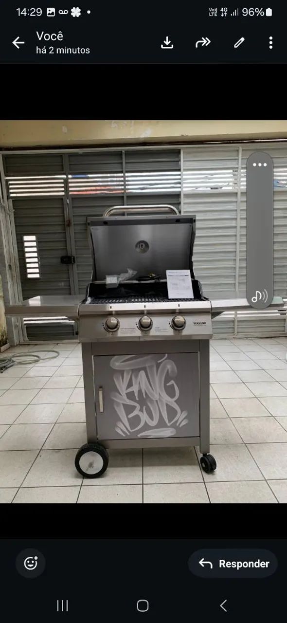Churrasqueira a gás em inox