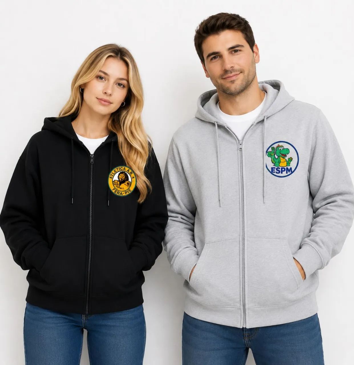 Kit 5 Moletons com Zíper Masculinos Personaluzados Algodão - Foto 3