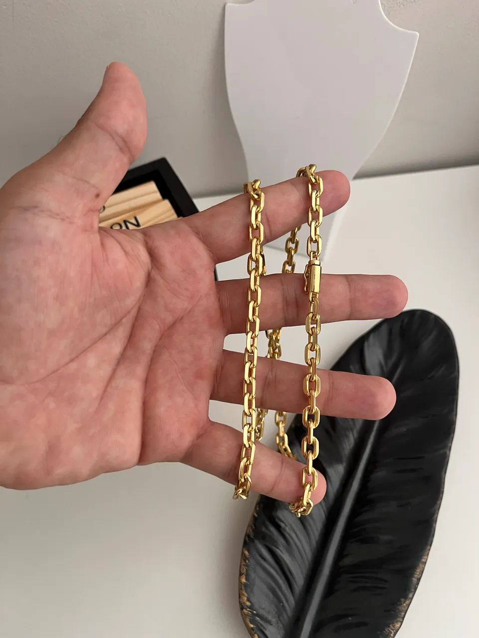 Corrente Masculina cadeado banhada a ouro  - Foto 3
