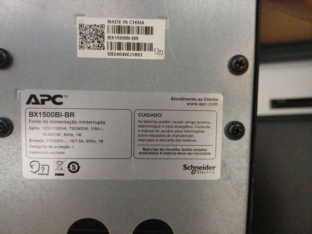 nobreak APC Back-UPS 1500VA (modelo BX1500BI-BR - Foto 2