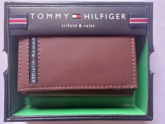 Carteira Tommy Hilfiger Leather Trifold Tan - Foto 2