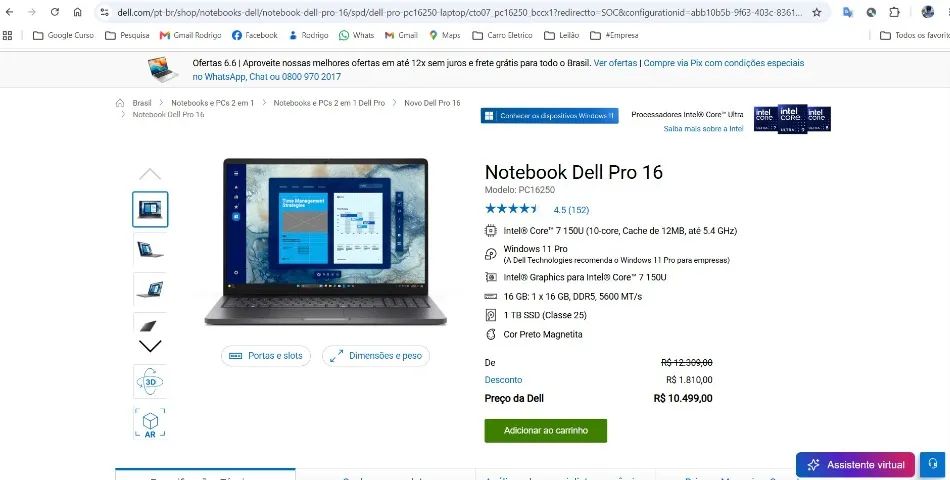 Dell Pro 16 16250 (Ultra Fino)