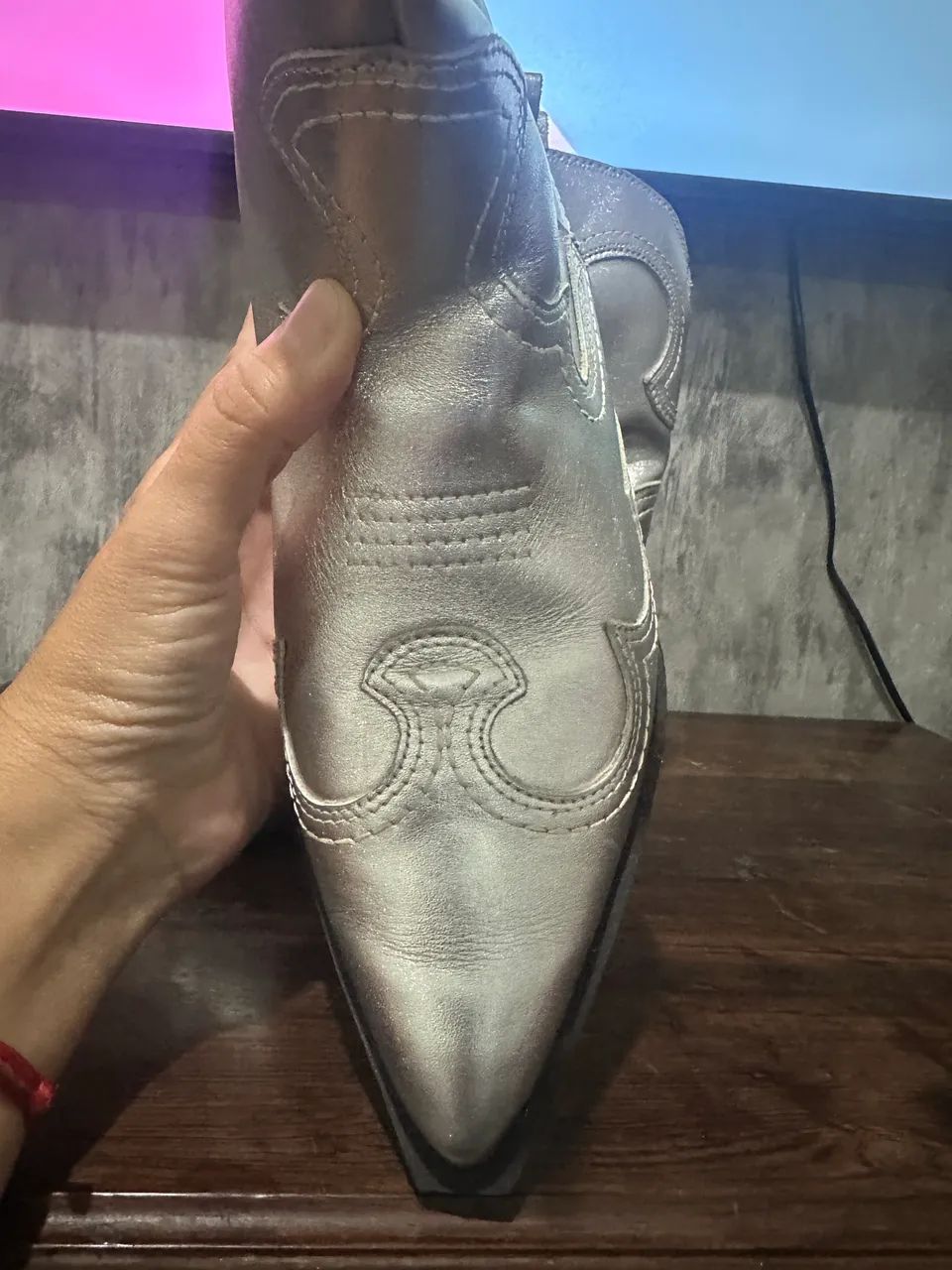 Bota de couro prata  - Foto 2