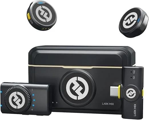 MICROFONE LAPELA HOLLYLAND LARK M2 COM 2 MICROFONES E ENTRADA USB C E LIGHTNING! E BOLSA 