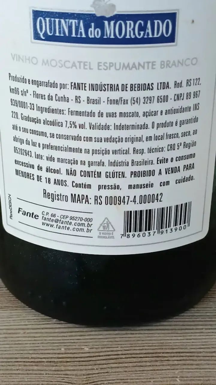 Espulmante Moscatel Quinta Do Morgado - Foto 3