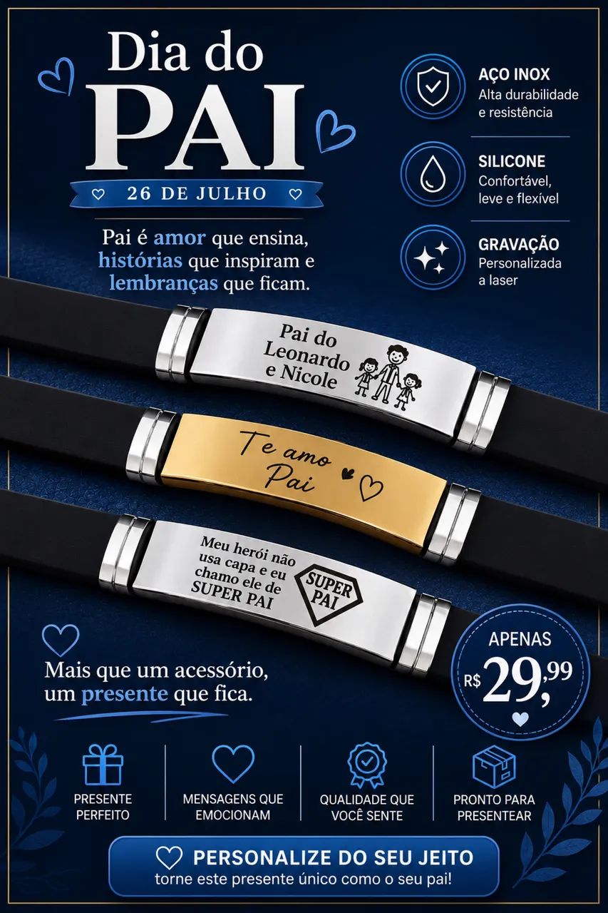 Pulseira Masculina Personalizada 