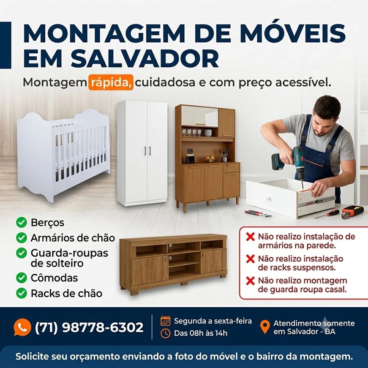 MONTAGEM DE MÓVEIS EM SALVADOR - SERVIÇO PARTICULAR