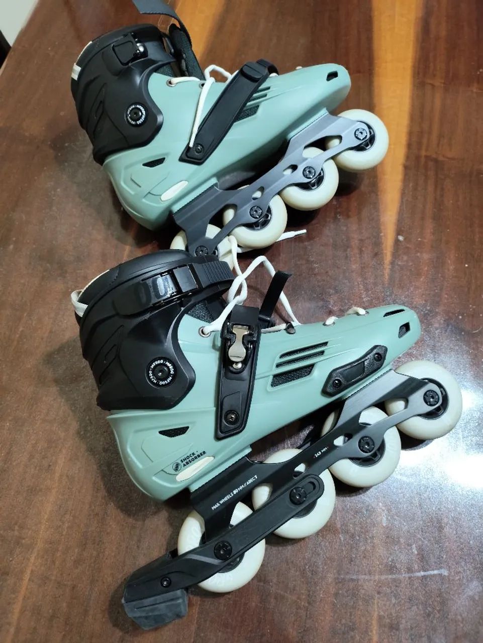 Patins Inline Freeride Adulto MF500 - Cáqui Claro - Foto 2