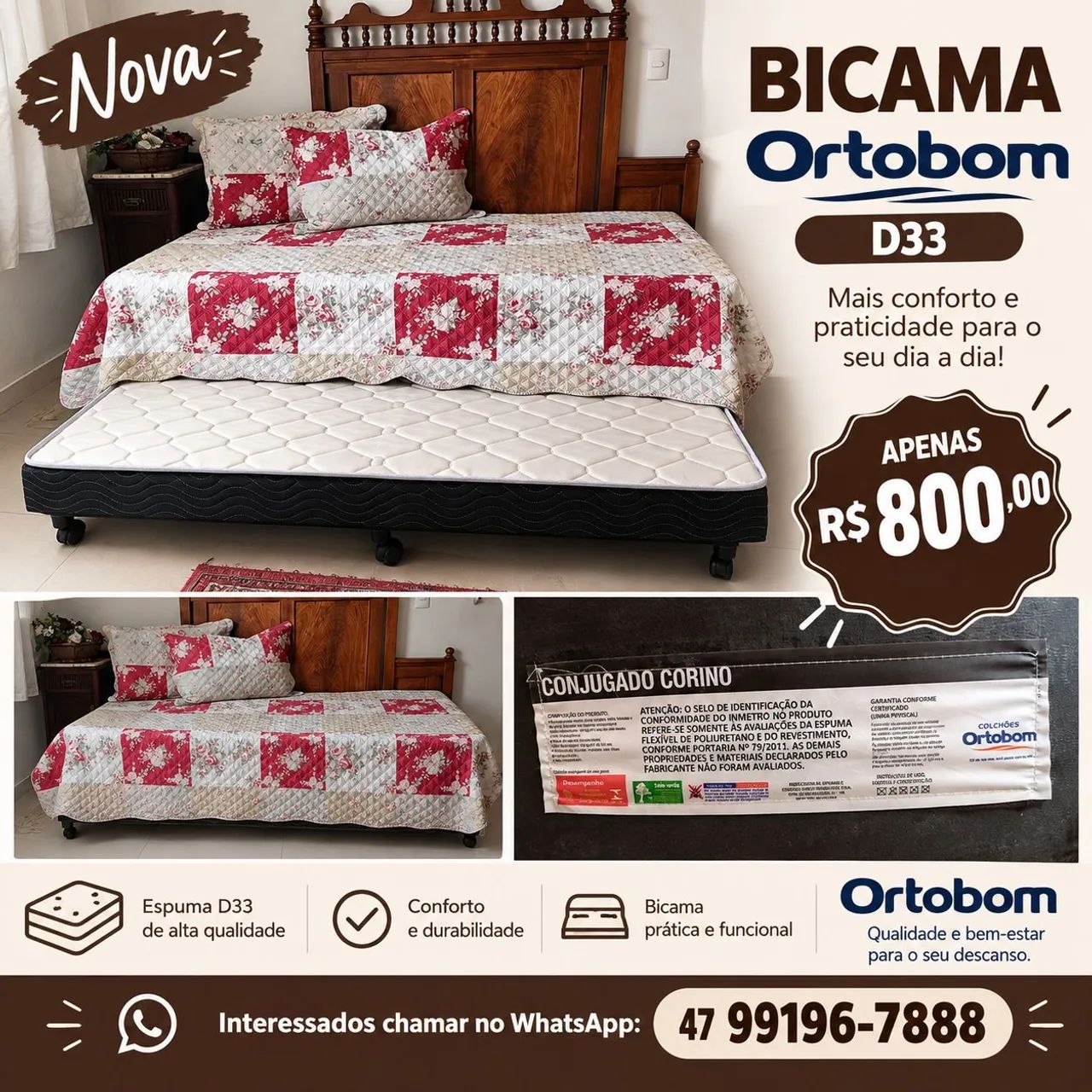 Vendo Bicama Ortobom D33  - Foto 4