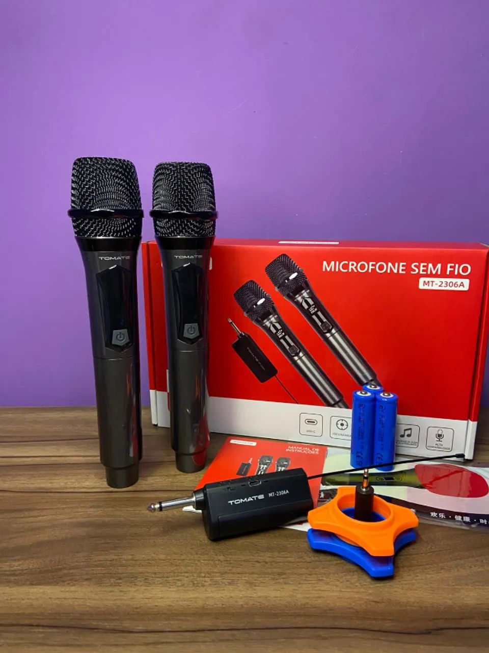Microfone Duplo sem Fio MT-2306A Tomate an2
