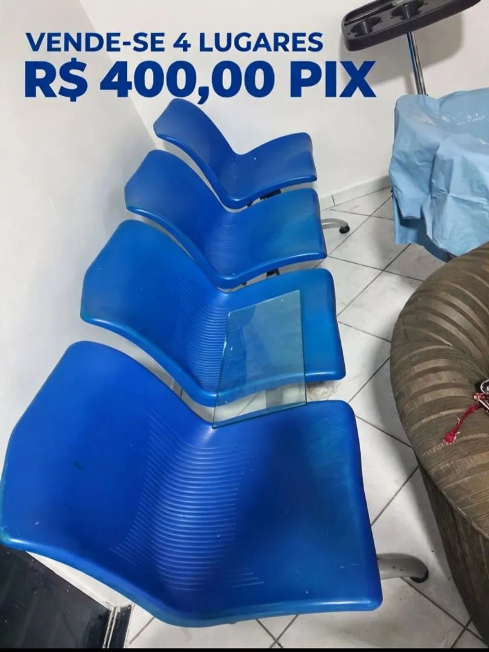 Vende-se cadeira longarina 4 Lugares