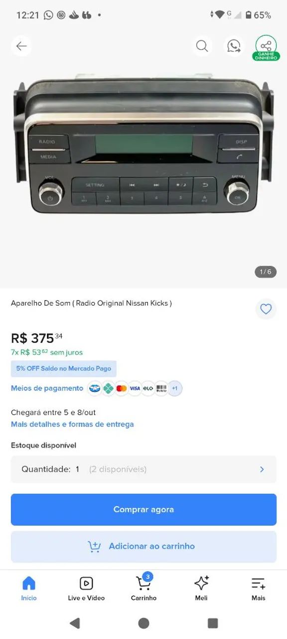 Aparelho de som nissan kicks - Foto 4