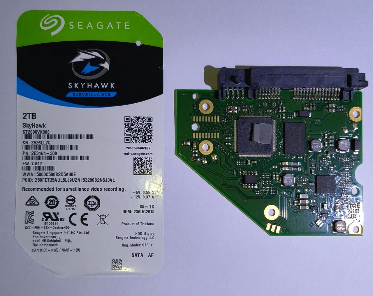 Placa lógica para HD ST2000VX008 2TB (somente placa, funcionando)