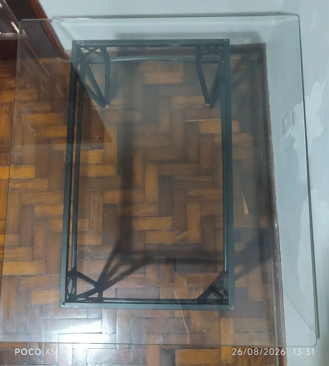 Mesa em ferro com tampo de vidro  - Foto 4