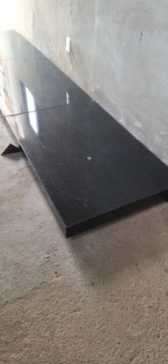 BANCADA EM GRANITO PRETO 3,84×80 CM - Foto 2
