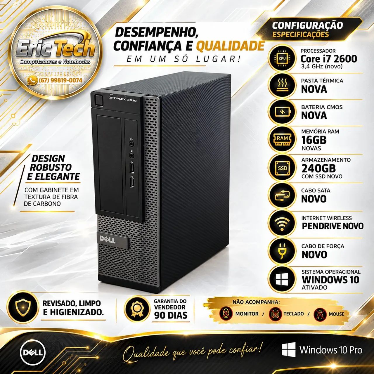 Desktop Dell i7 2600 com SSD  - Foto 4
