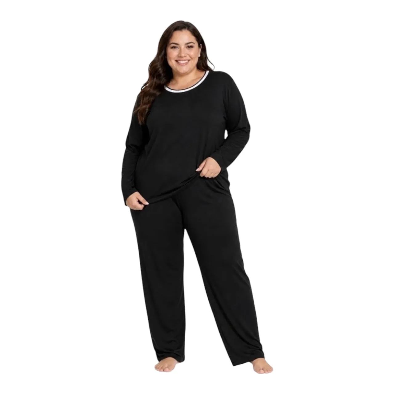 Pijama feminino plus size G1 tecido viscose com suede super confortável 