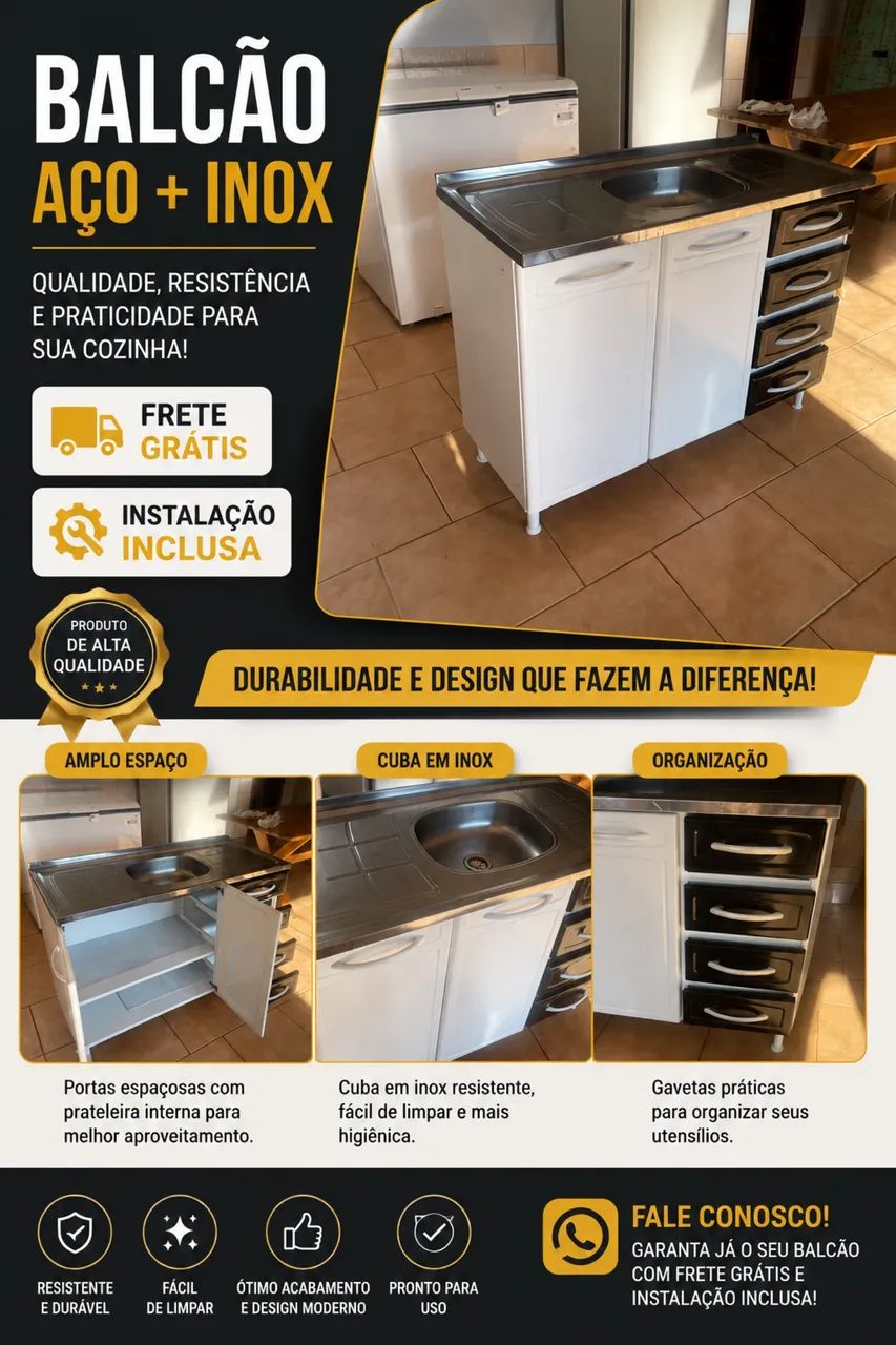 Pia em Aço Com frete grátis 