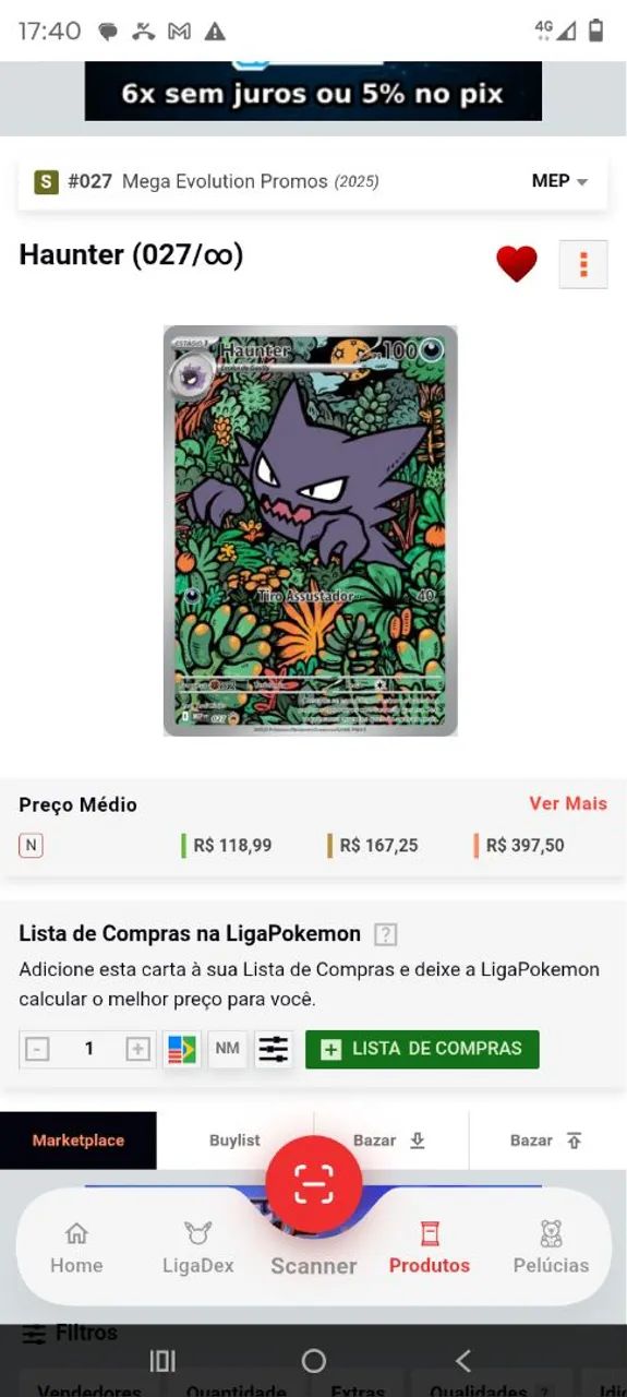 Carta Pokémon Do HAUNTER - Foto 2