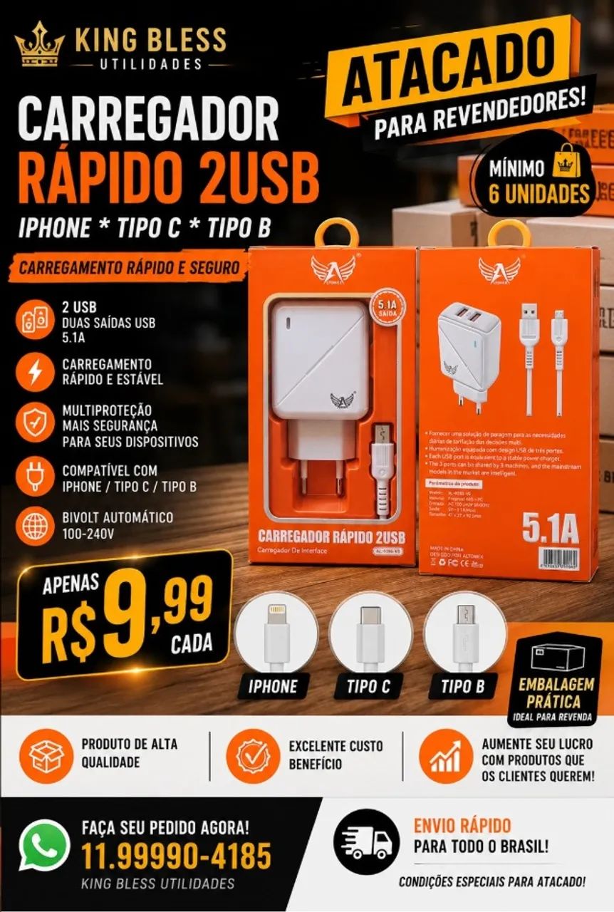 CABO USB Carregador Turbo IPHONE e Tipo C - Foto 5