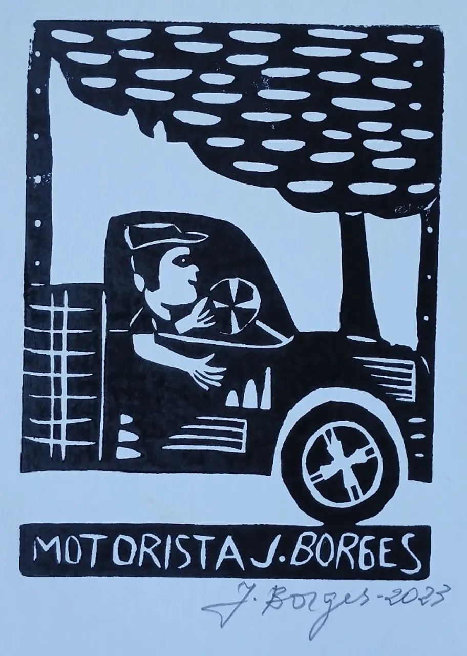 XILOGRAVURA J BORGES- ORIGINAL E ASSINADA - Foto 3