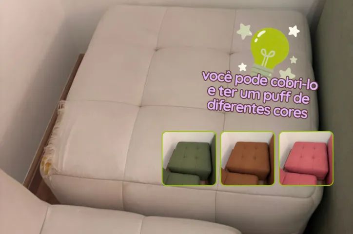 Sofá modular creme de linho (usado) - 2 módulos + 1 de brinde - Foto 5
