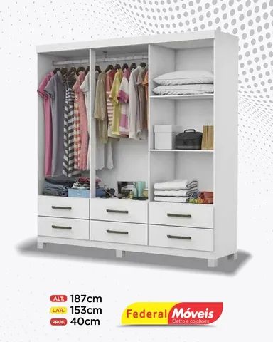 Guarda Roupa 6 Portas 6 Gavetas Super Lindo Fazemos Entrega - Foto 2
