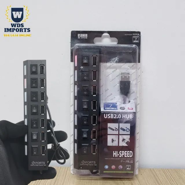 Hub 7 Portas Usb 2.0 Com Interruptor