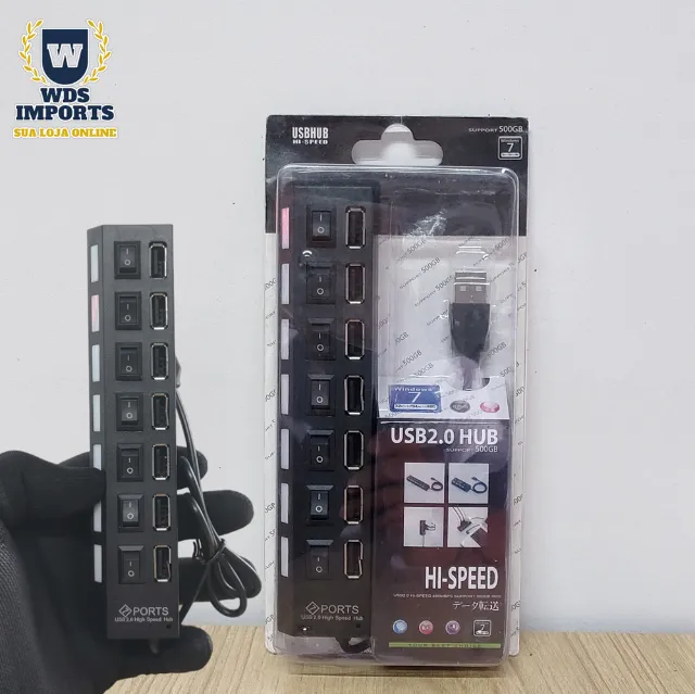 Hub 7 Portas Usb 2.0 Com Interruptor