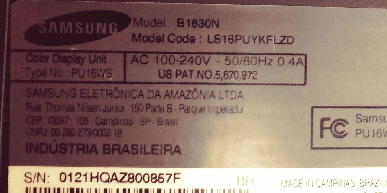 Monitor Samsung 16 polegadas - Top! Baratoooo