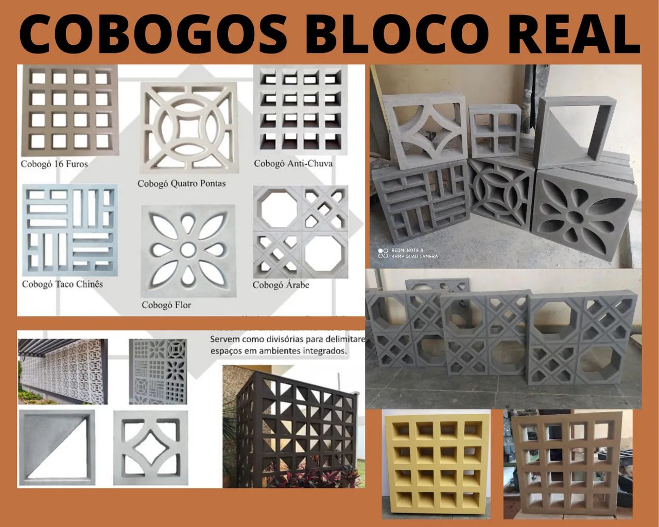 Cobogós vários modelos e medidas 