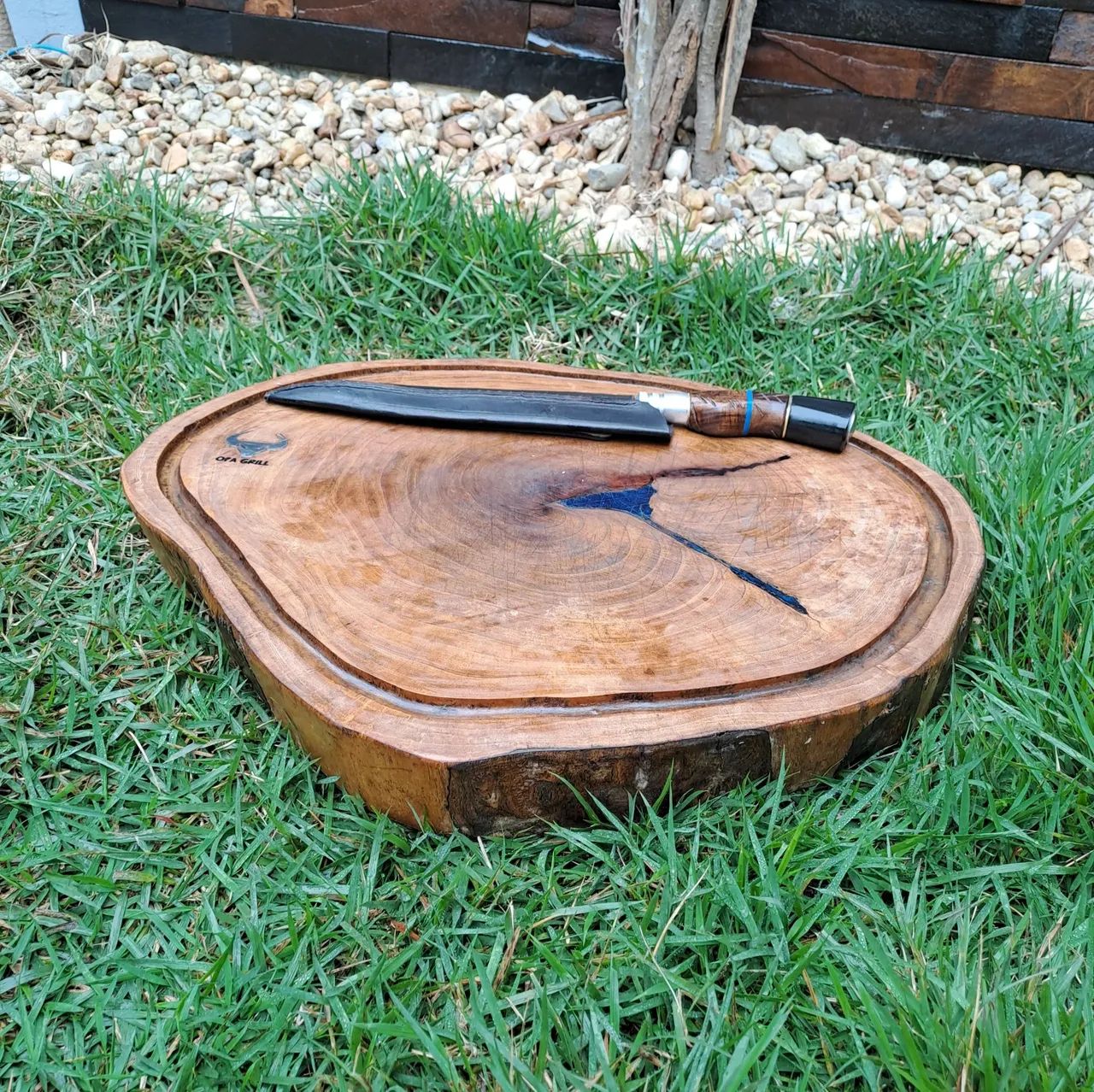 Churrasco | Tábuas + Faca + Pegador + Soprador + Garras - Foto 2