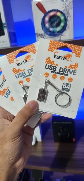 PEN DRIVE MINI CHAVEIRO ELETROMEX 64GB 