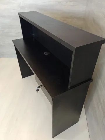 balcão de recepção reto simples preto  - Foto 2