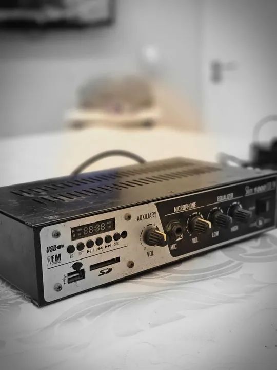 Aparelho de Som USB/SD/FM com Entrada para Microfone - Foto 2