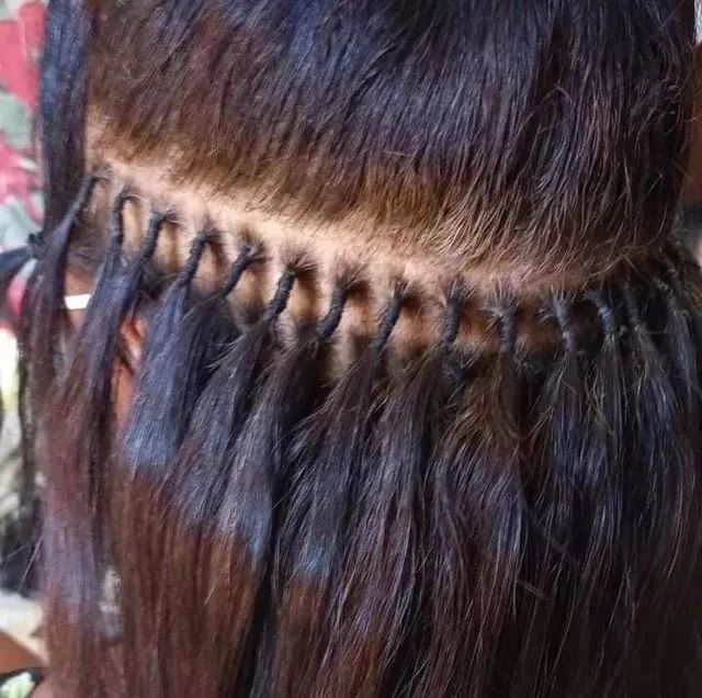 Aplicação de mega hair no Nó Italiano 