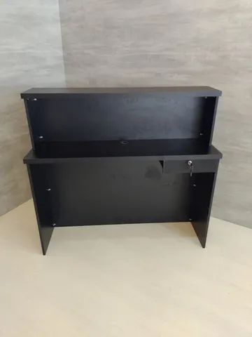 balcão de recepção reto simples preto  - Foto 3