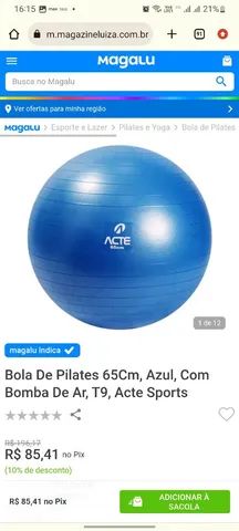 Bola De Pilates 65Cm, Azul, Com Bomba De Ar, T9, Acte Sports