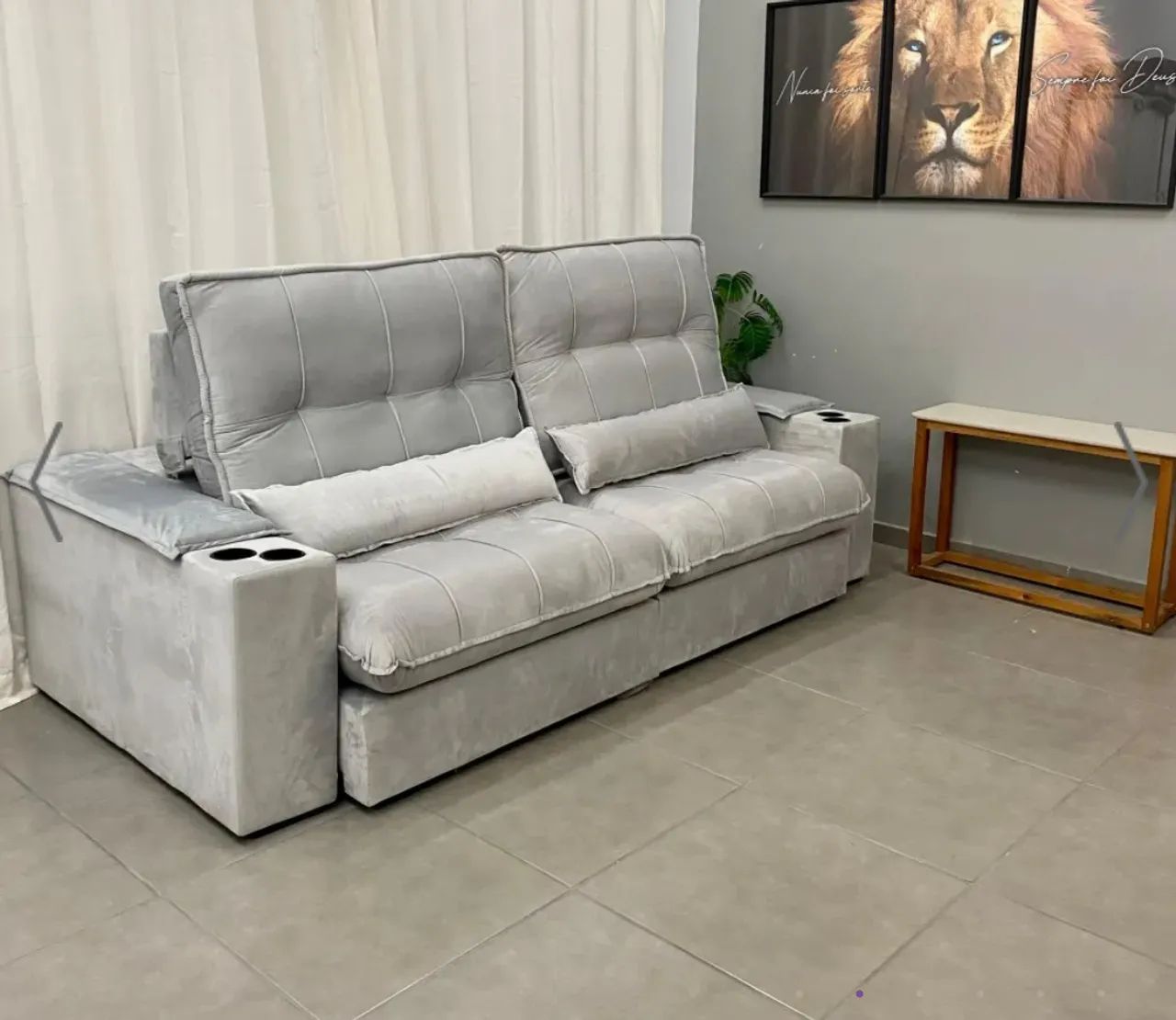 Sofá Retrátil e Reclinável Veneza 250cm Molas Ensacadas p654 - Foto 4