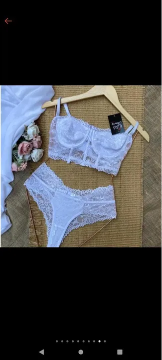 Conjunto de Lingerie Renda Branca G